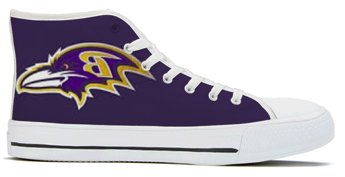 Women's Baltimore Ravens High Top Canvas Sneakers 003 Women's Baltimore Ravens High Top Canvas Sneakers 003